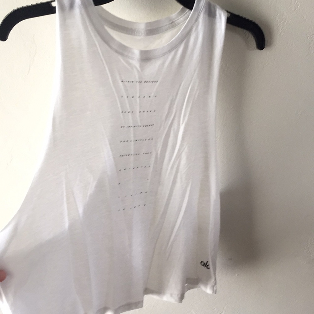 Alo Yoga Crop Top with Dainty Quote Detail